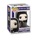 Boîte-fenêtre de la figurine Funko POP! Morticia Addams, montrant le personnage à l'intérieur et les logos Wednesday et Funko