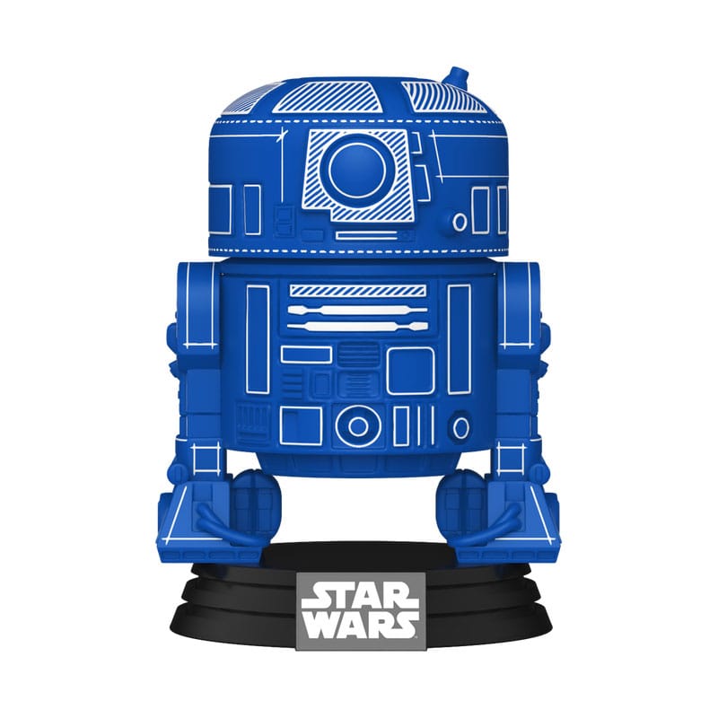 Figurine Funko POP! Star Wars R2-D2 en vinyle, vue de face, dans sa boîte-fenêtre.