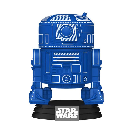 Figurine Funko POP! Star Wars R2-D2 en vinyle, vue de face, dans sa boîte-fenêtre.
