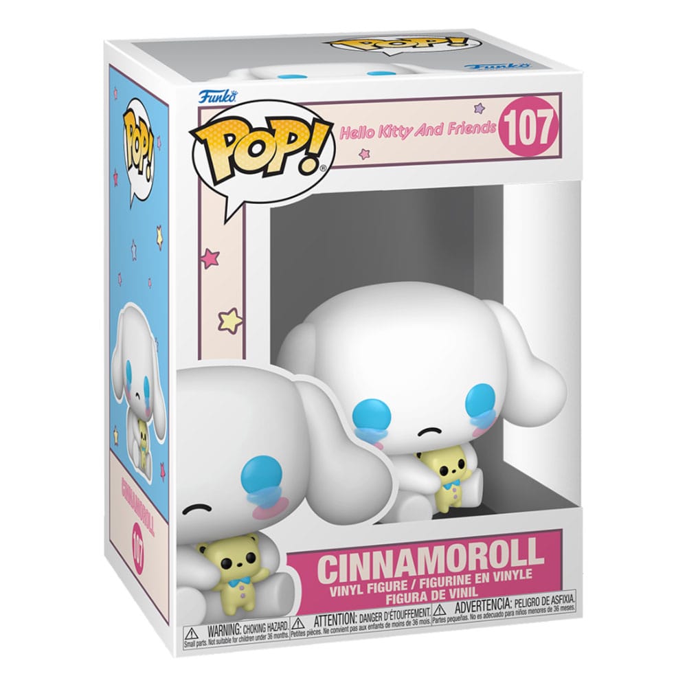 Boîte-fenêtre de la figurine Funko POP! Hello Kitty et Cinnamoroll, vue de face