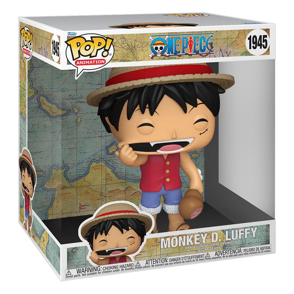 Boîte-fenêtre de la figurine Funko POP! Jumbo One Piece Monkey D. Luffy (Stretching) 25 cm
