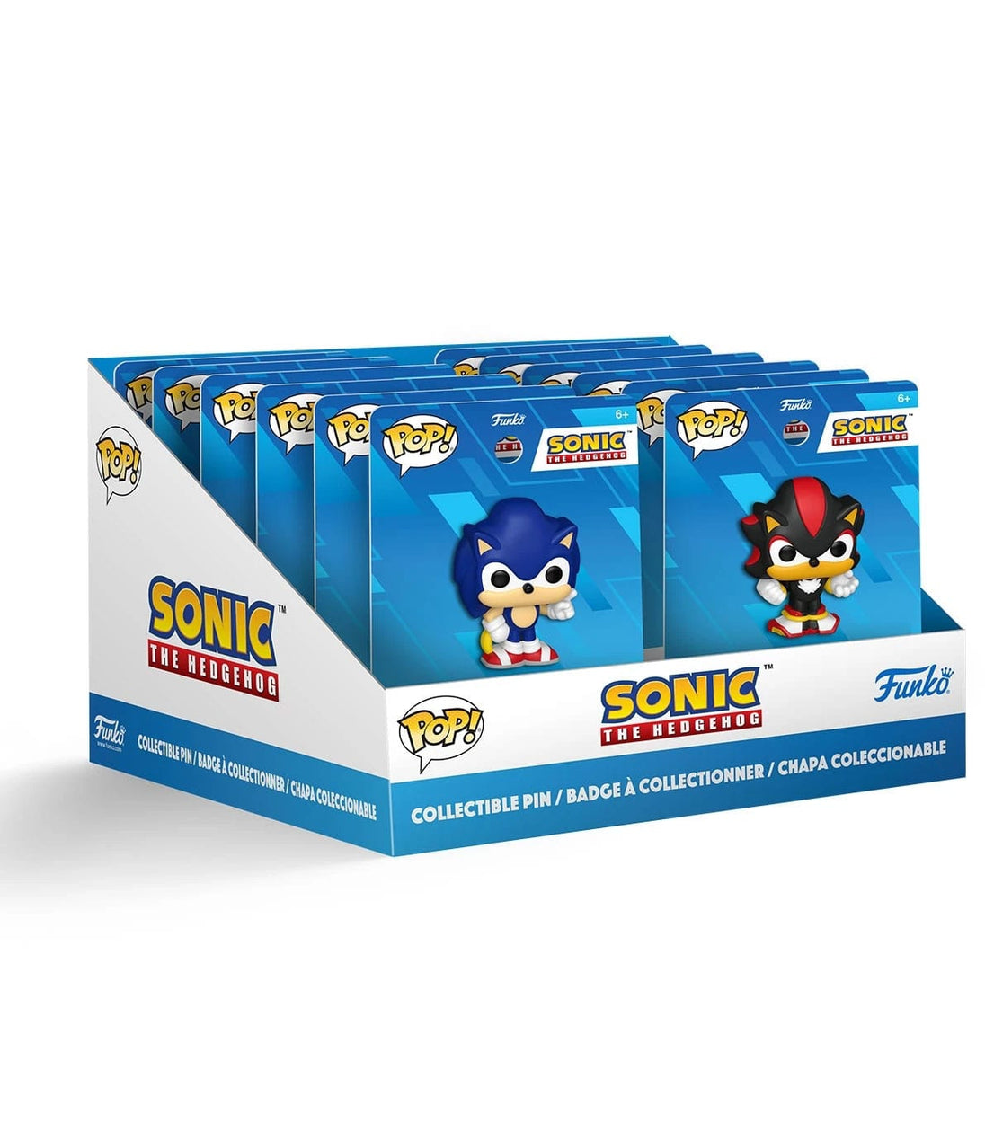 Présentoir de 12 blind boxes de pins Sonic Loungefly Funko