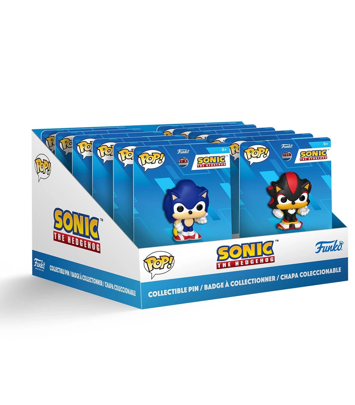 Présentoir de 12 blind boxes de pins Sonic Loungefly Funko