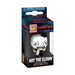 Gros plan sur un porte-clés Terrifier Pocket POP! Funko d'Art the Clown