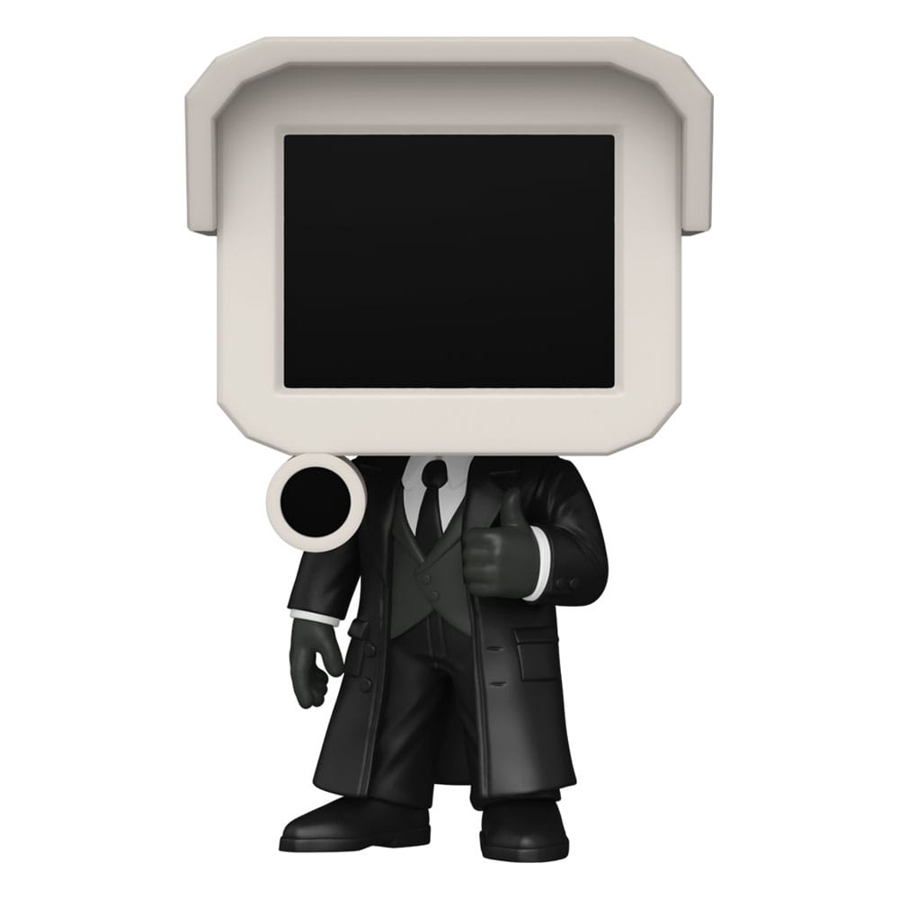 Figurine Funko POP! Skibidi Toilet Cameraman de face, dans sa boîte-fenêtre