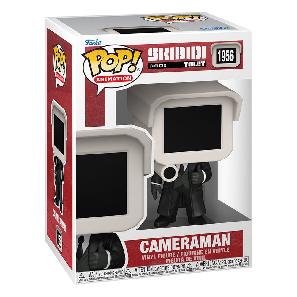 Figurine Funko POP! Cameraman Skibidi Toilet hors de sa boîte, vue détaillée