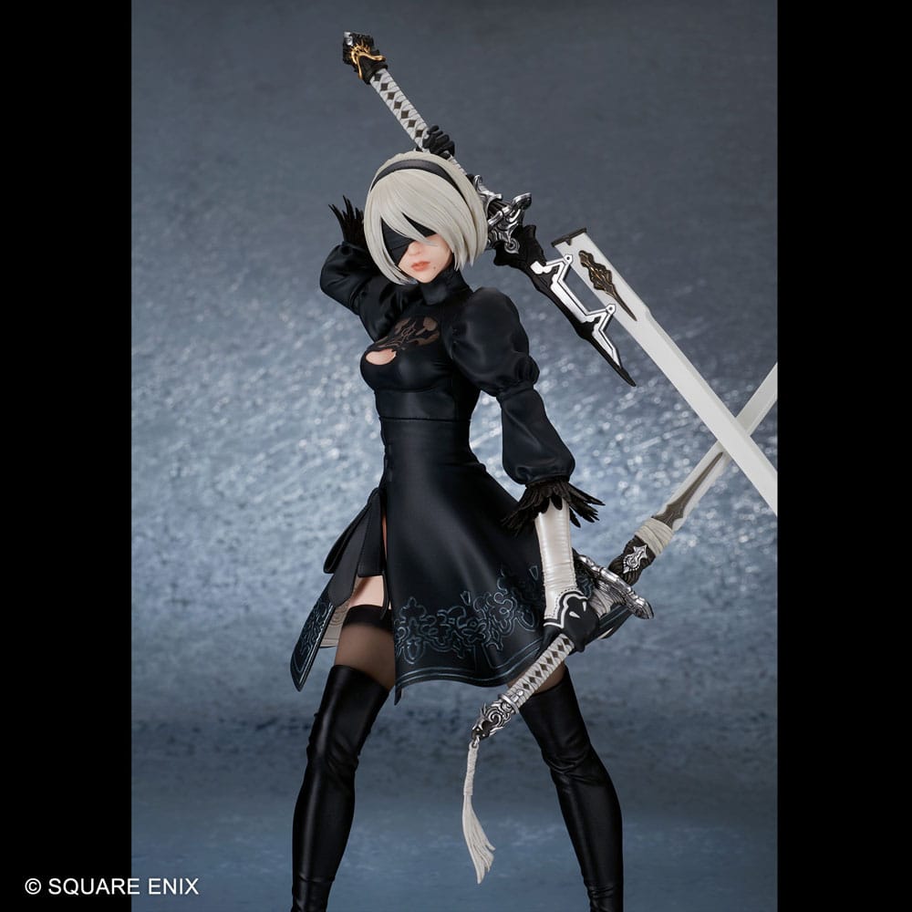 Statuette NieR Automata 2B, emballage boîte-fenêtre, présentation du produit