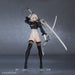 NieR:Automata 2B statuette, gros plan sur la jupe et les mouvements du tissu