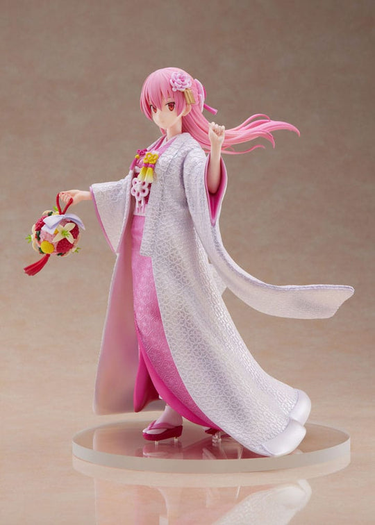 Figurine Tsukasa Yuzaki de dos, montrant la traîne du kimono