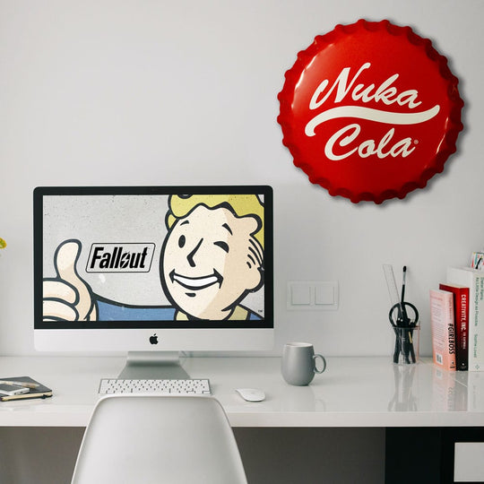 Panneau décoratif Nuka-Cola Bottle Cap de 37 cm, idéal pour une ambiance gaming Fallout