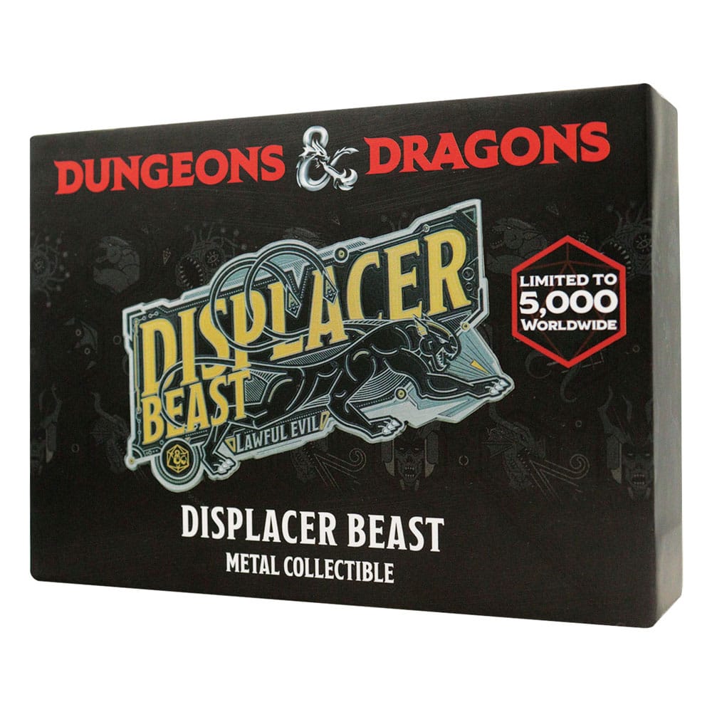 Détail du lingot D&D Displacer Beast en métal avec numéro d'édition limitée