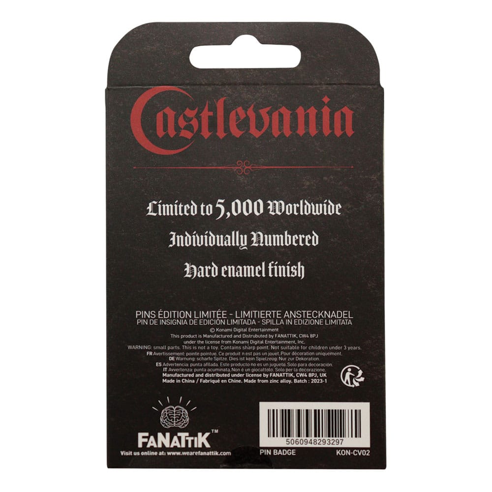 Emballage collector du pin's officiel Castlevania Alucard FaNaTtik