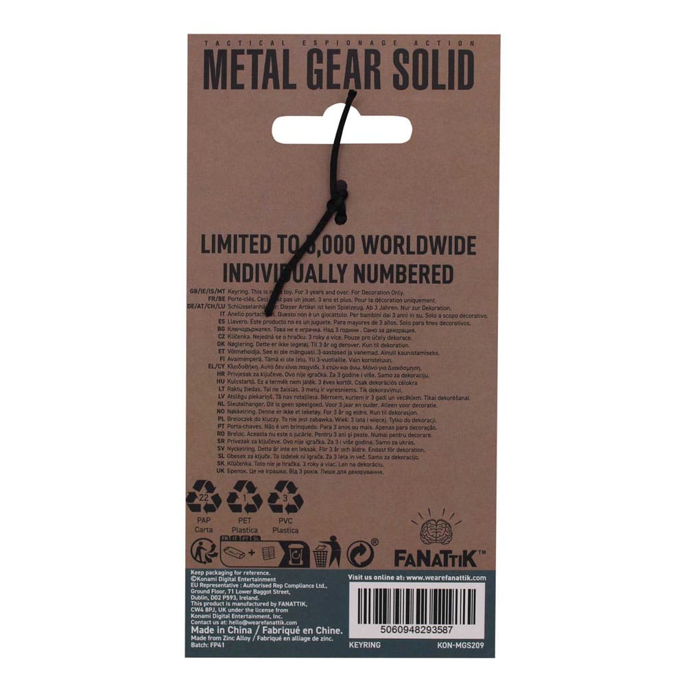 Détail du porte-clés Metal Gear Solid 2 collector FaNaTtik avec numéro de série