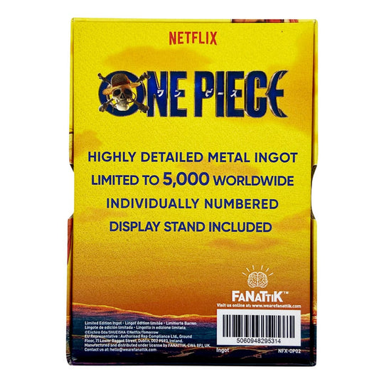 Détail du lingot One Piece Luffy Wanted Poster avec numéro d'édition limitée