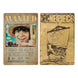 Lingot One Piece Luffy Wanted Poster posé sur un fond thématique