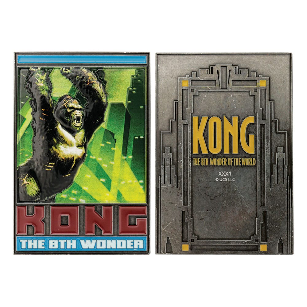 Vue d'ensemble du lingot de collection King Kong FaNaTtik avec ses dimensions (13x9 cm)