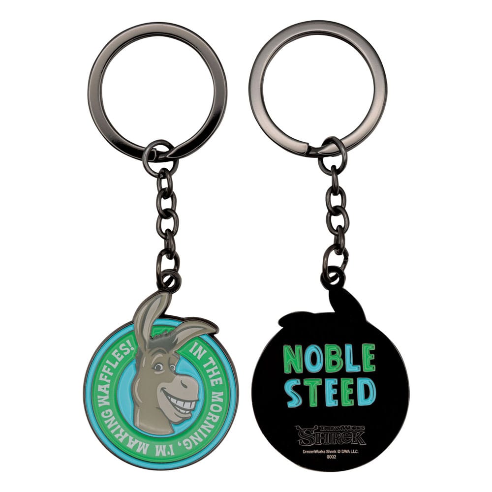 Vue d'ensemble du porte-clés Shrek Donkey Waffles sur un fond neutre, avec son emballage collector FaNaTtik