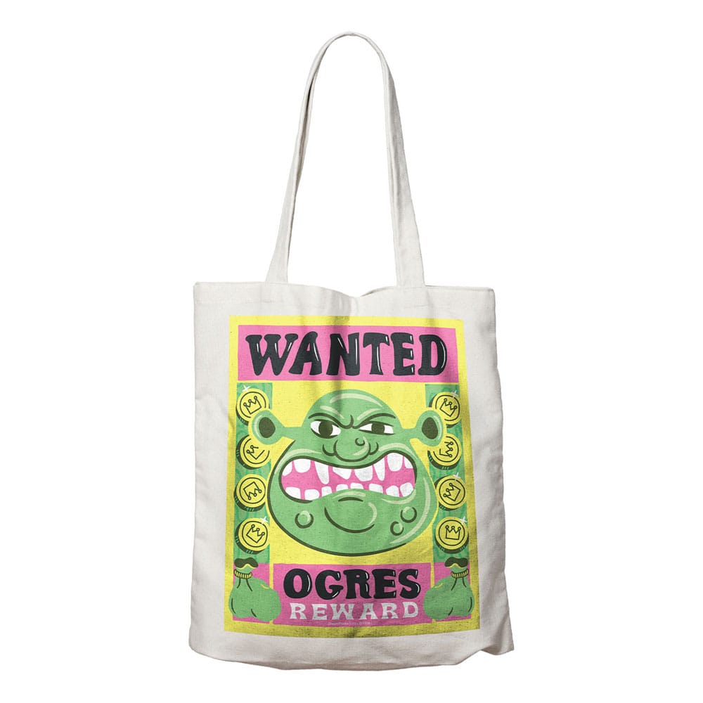 Sac shopping Shrek officiel FaNaTtik en coton, motif Shrek sur fond vert