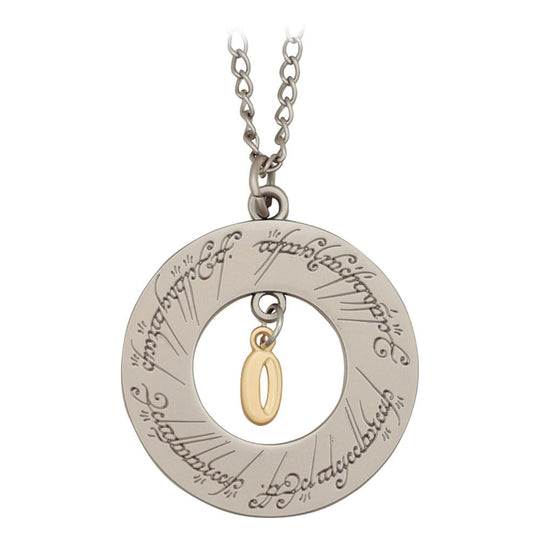 Pendentif et collier L'Anneau Unique Le Seigneur des Anneaux FaNaTtik sur fond blanc