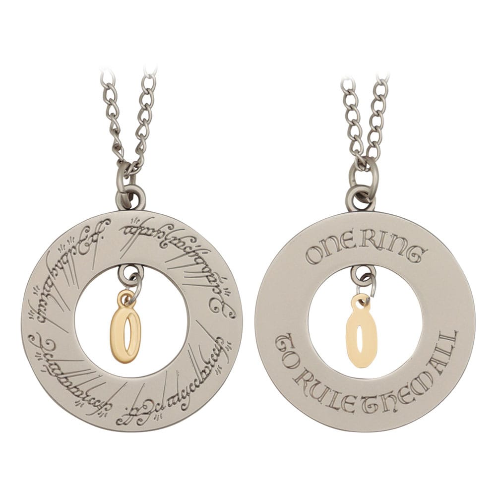 Détail des inscriptions elfiques sur le pendentif One Ring du Seigneur des Anneaux