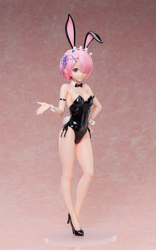 Ram Bare Leg Bunny 2nd Ver. Re:ZERO - Détail du visage et des cheveux roses