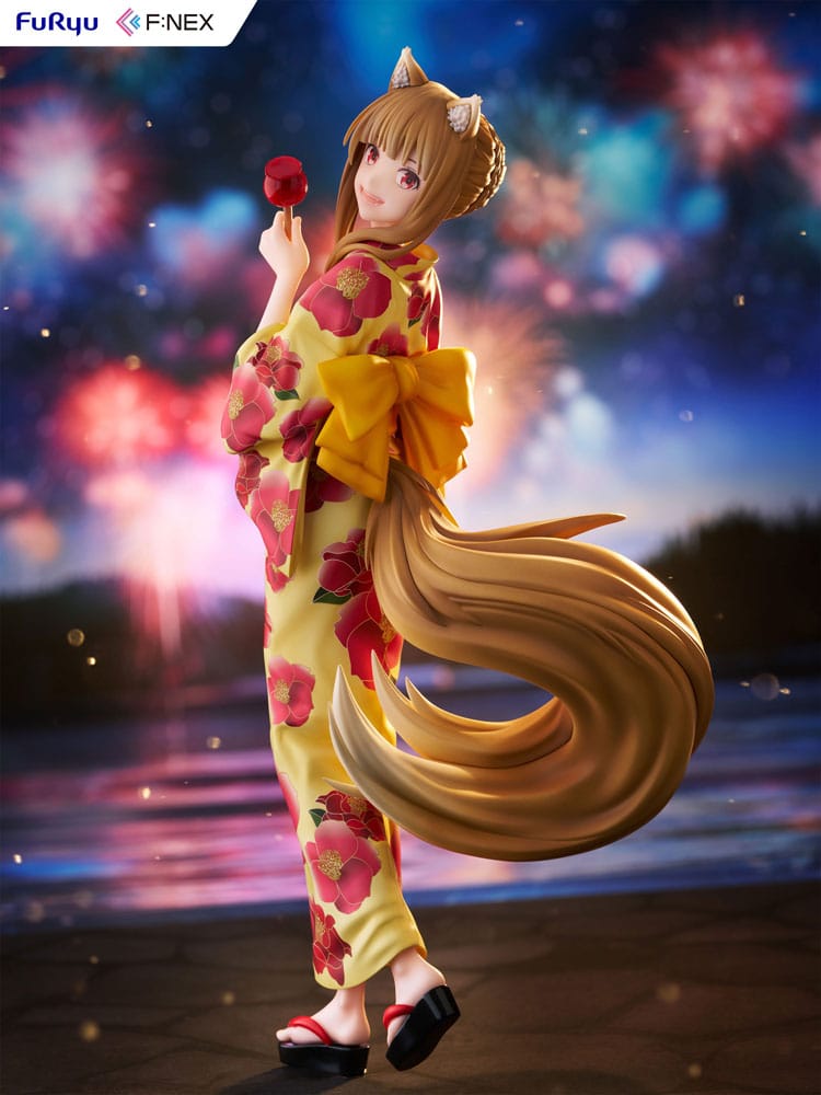 Figurine Holo en Yukata, détails du visage et des cheveux