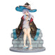 Statuette Elaina Summer Vacation F:NEX 1/7 de face, souriante, robe blanche et chapeau.