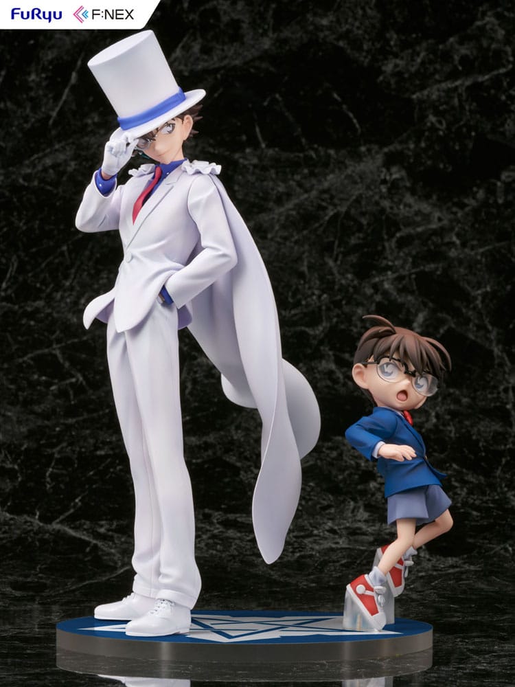 Détail de Kid the Phantom Thief, cape et expression, statuette Détective Conan