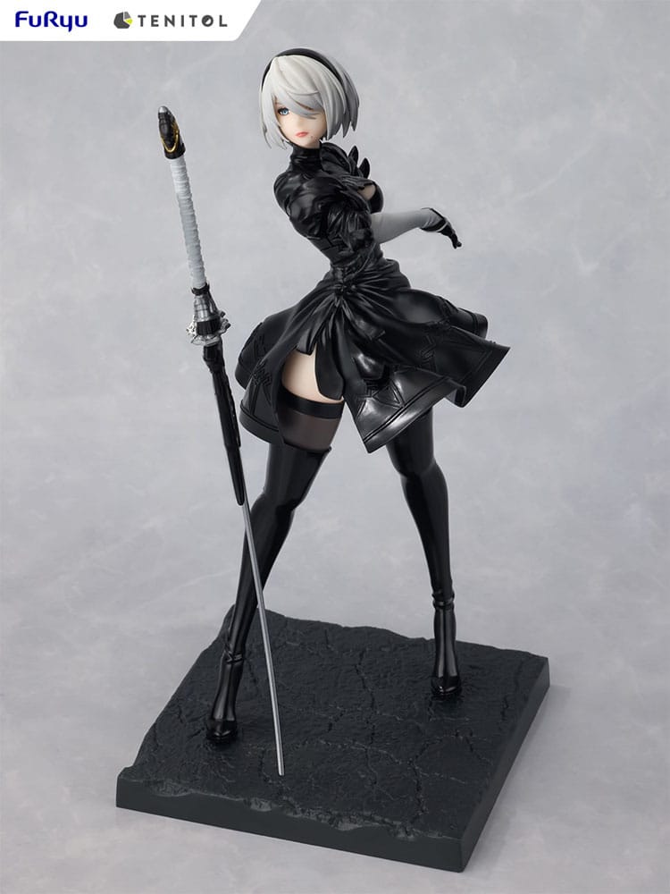 Statuette NieR:Automata 2B Ver1.1a Tenitol Furyu, détail de l'uniforme et des gants