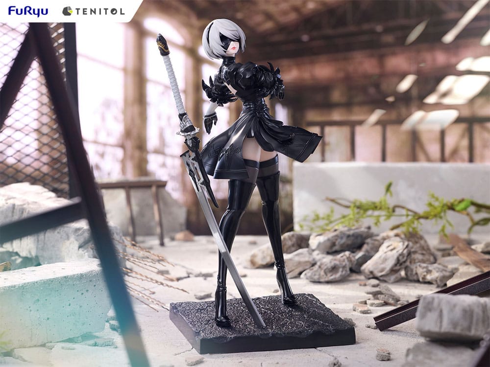 Statuette NieR:Automata 2B Ver1.1a Tenitol Furyu, angle de vue légèrement supérieur