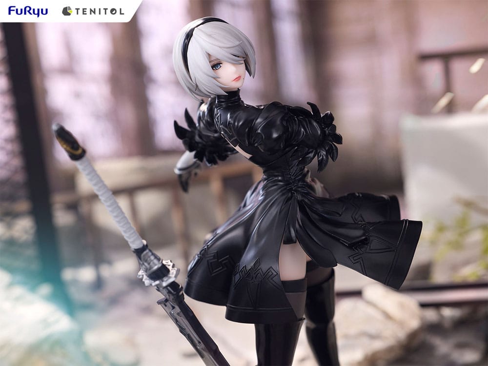 Statuette NieR:Automata 2B Ver1.1a Tenitol Furyu, gros plan sur les textures
