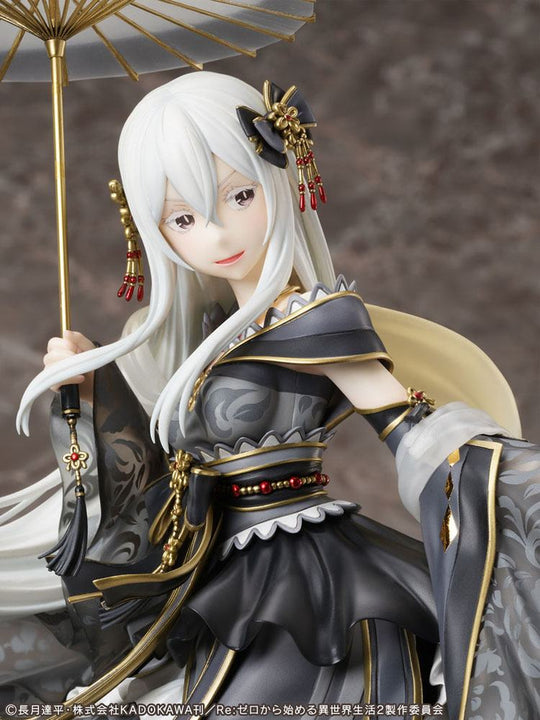 Figurine Re:Zero Echidna Hanfu, détails du socle et des accessoires