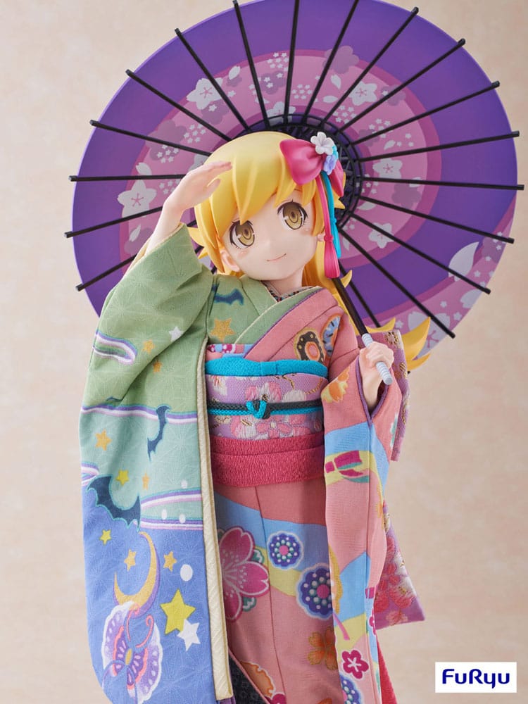 Zoom sur les finitions de la statuette PVC Shinobu Oshino Japanese Doll