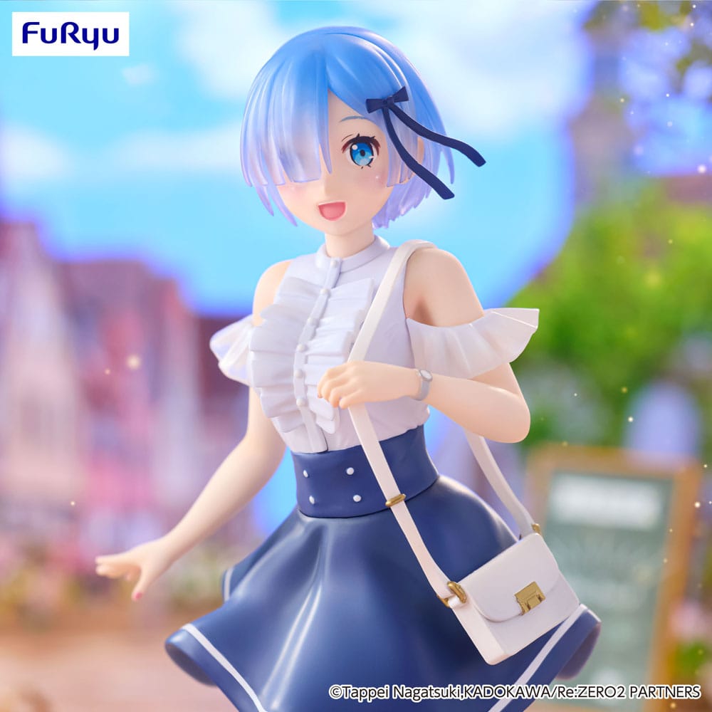 Statuette Rem Re:Zero Date Plan Ver. Furyu détail visage et cheveux