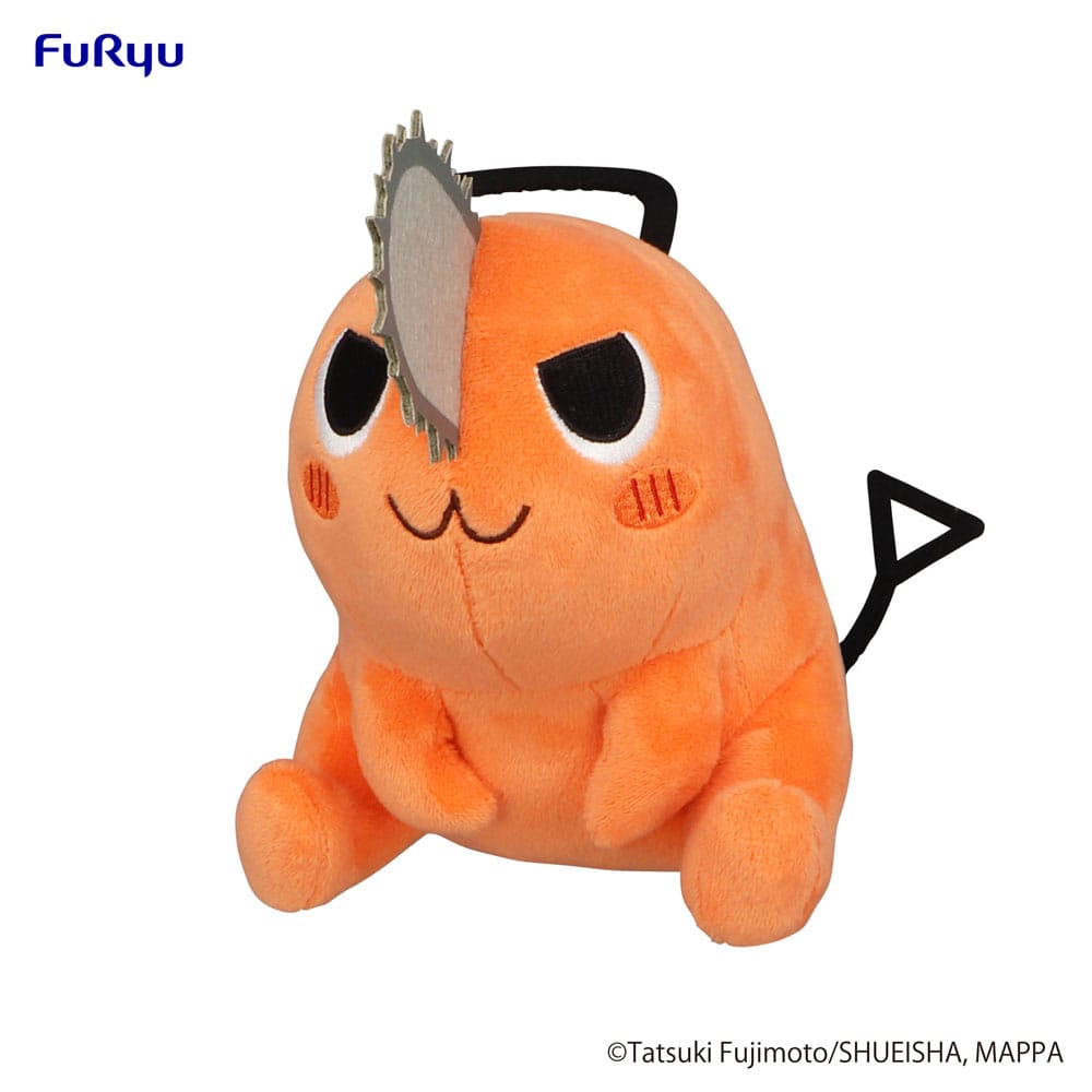 Peluche Pochita Chainsaw Man Sitting Naughty 20cm Furyu vue de côté