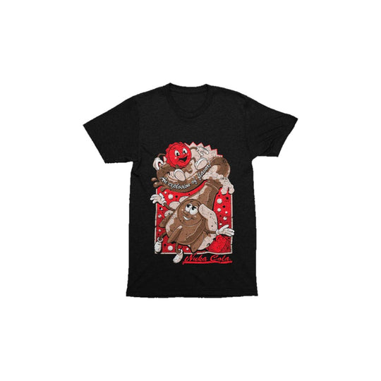 T-shirt Fallout Nuka Cola Vintage Ad officiel DEVplus, motif rétro Nuka Cola sur fond sombre