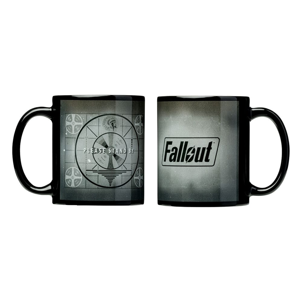 Mug Fallout Stand by en céramique, vue de face avec logo et personnage