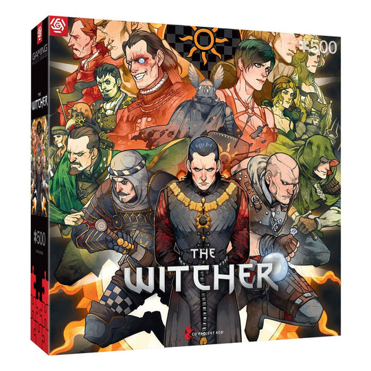 Vue rapprochée des pièces du puzzle The Witcher Good Loot