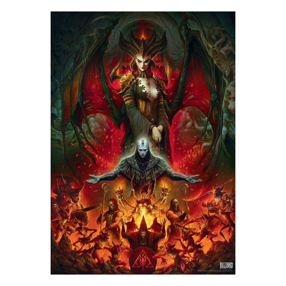 Détail de l'illustration de Lilith sur le puzzle Diablo IV