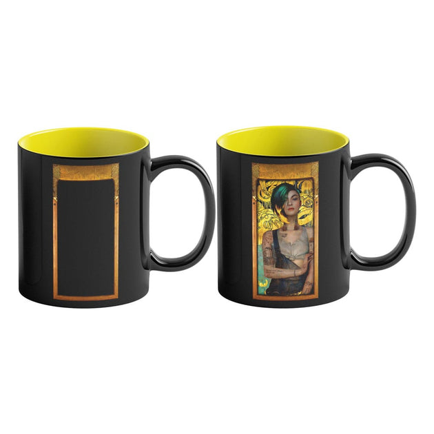Mug Cyberpunk 2077 Judy Klimt effet thermique avant activation