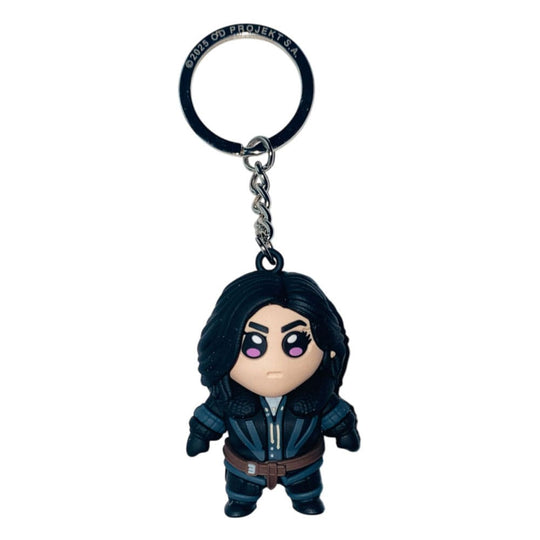 Porte-clés The Witcher Yennefer en vinyl par Good Loot, avec son pendentif, idéal pour clés ou sac à dos.