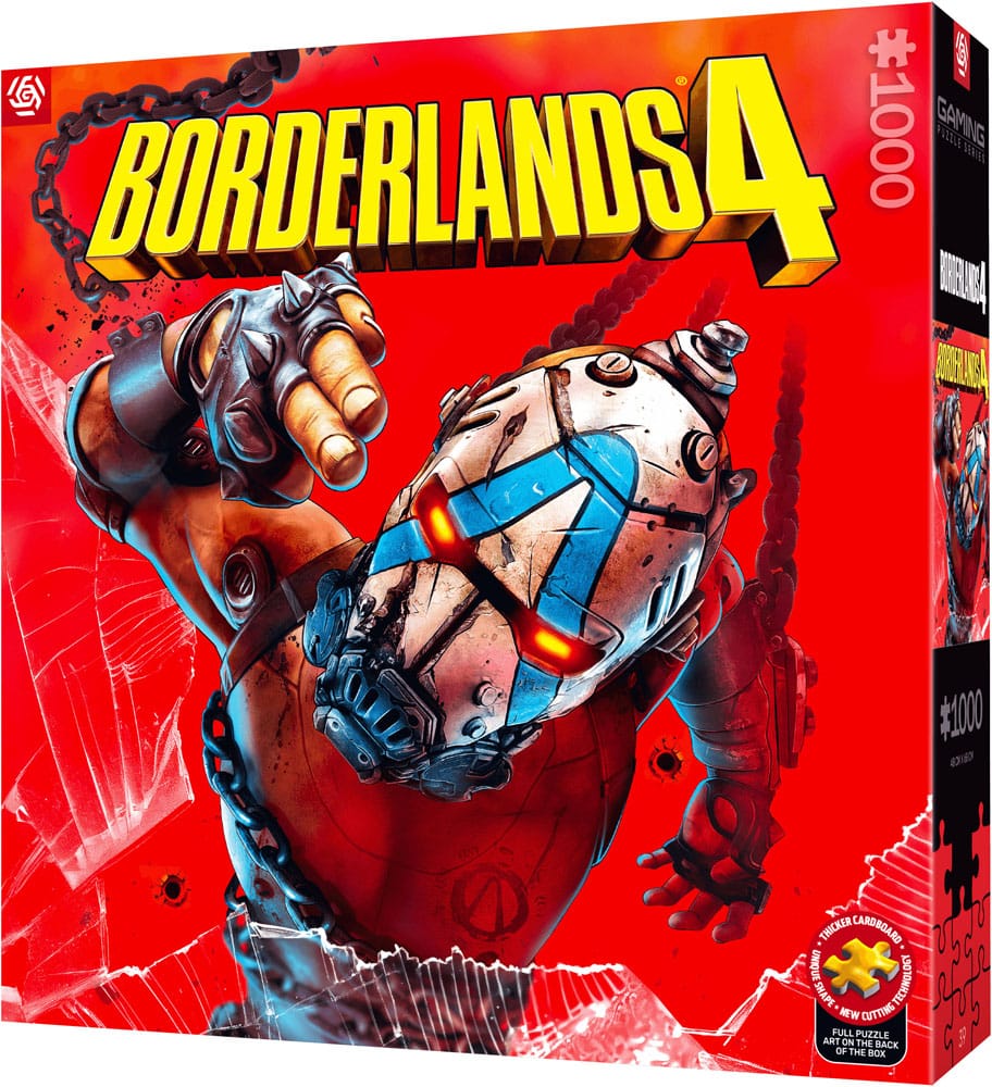 Puzzle Borderlands Psycho terminé, affiché sur une table