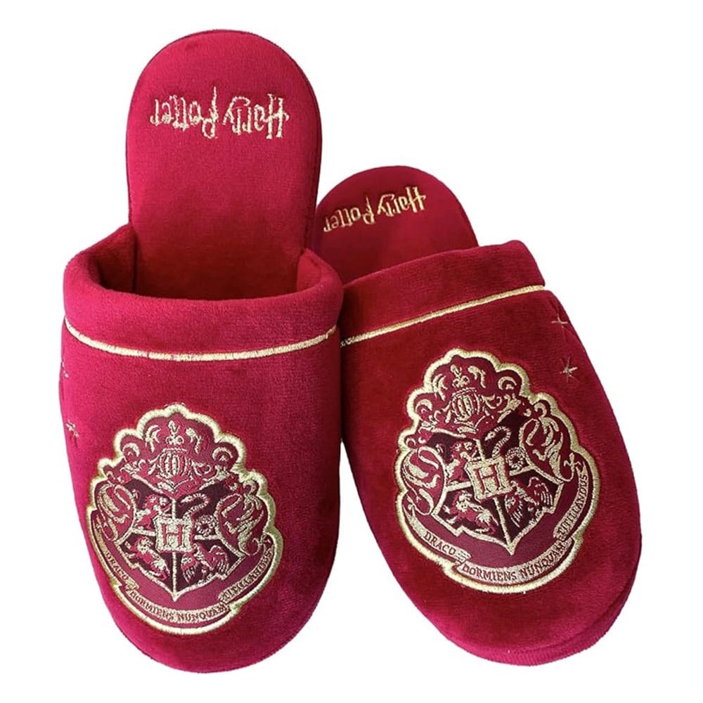 Pantoufles Harry Potter Poudlard Groovy or sur bordeaux, taille EU 38-41