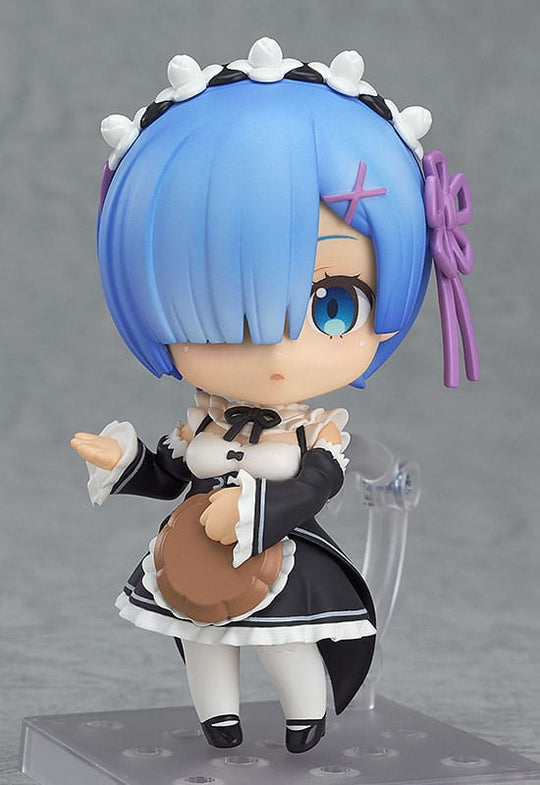 Nendoroid Rem de Re:Zero montrant ses différentes expressions faciales