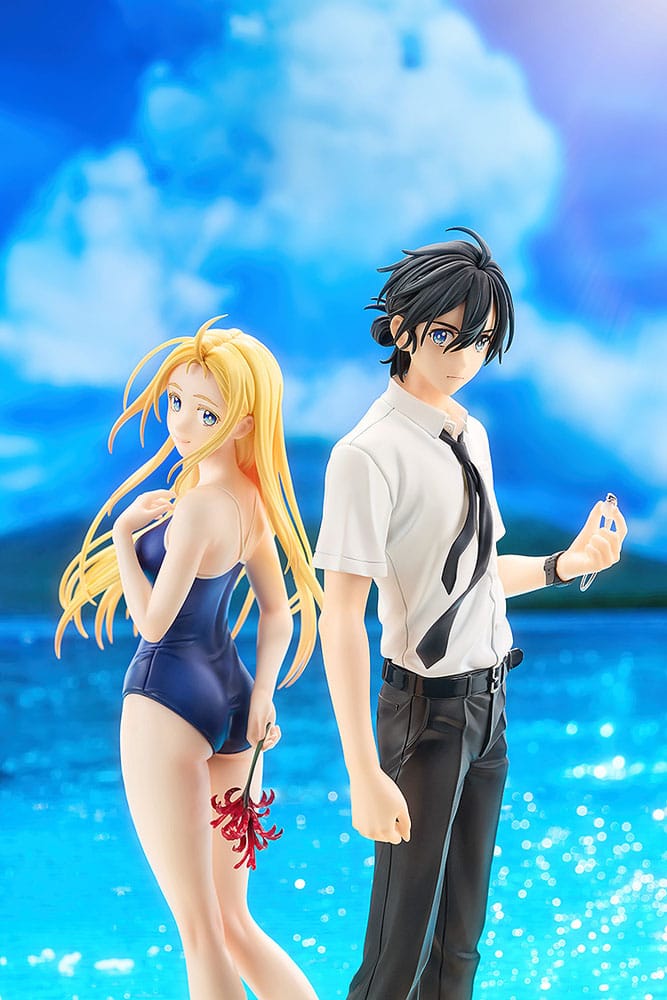 Gros plan sur les accessoires de la statuette Shinpei Ajiro