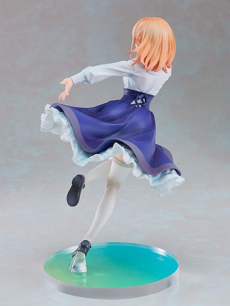 Détail du visage et des cheveux de la statuette Jess