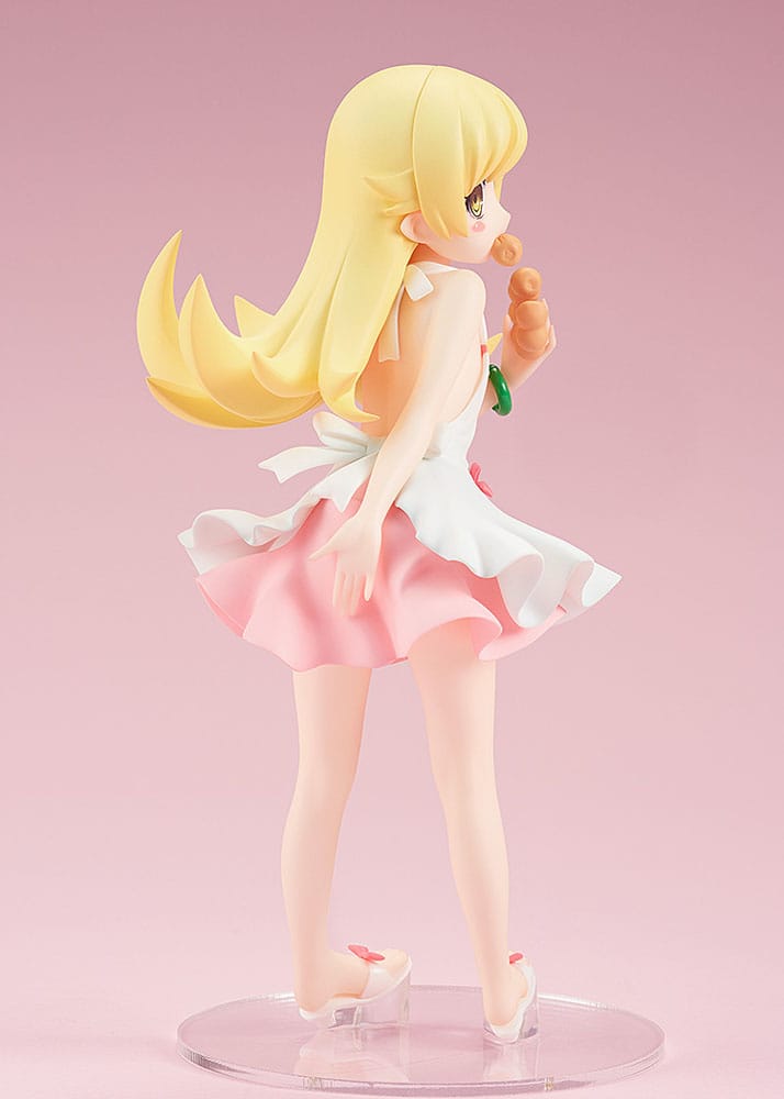 Statuette Shinobu Oshino 14 cm, angle de vue légèrement plongeant, mettant en valeur la pose