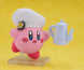 Vue latérale de la figurine Kirby Nendoroid montrant ses détails et accessoires.