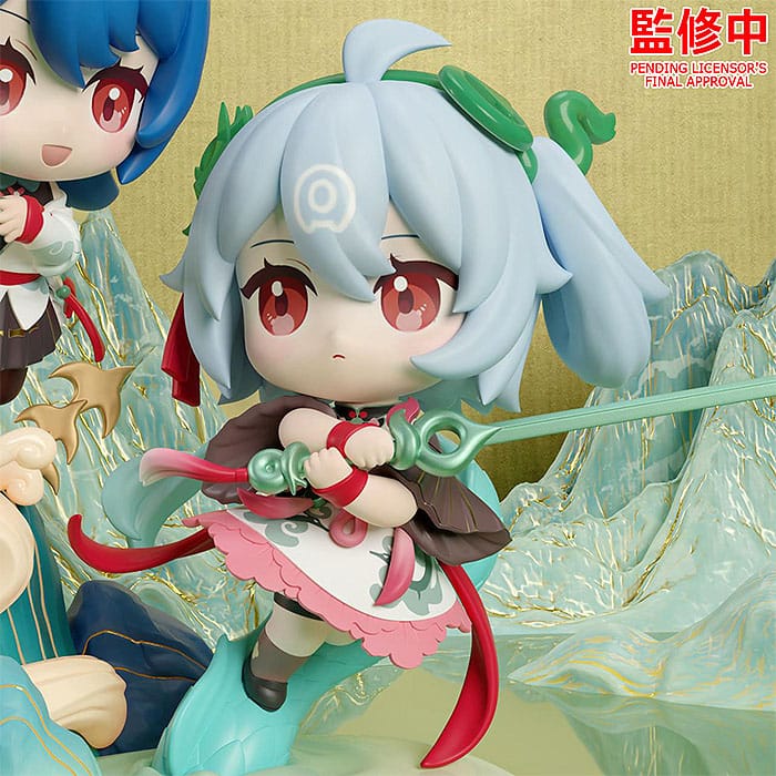 Gros plan sur les accessoires et vêtements de la figurine Bilibili Yun Chi Yue Chun