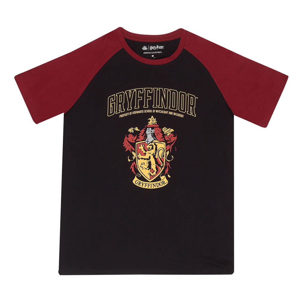 T-shirt Harry Potter Gryffondor rouge avec blason, taille L, sur fond blanc